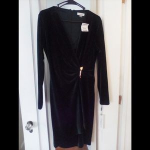 Calvin Klein Green Velvet dress